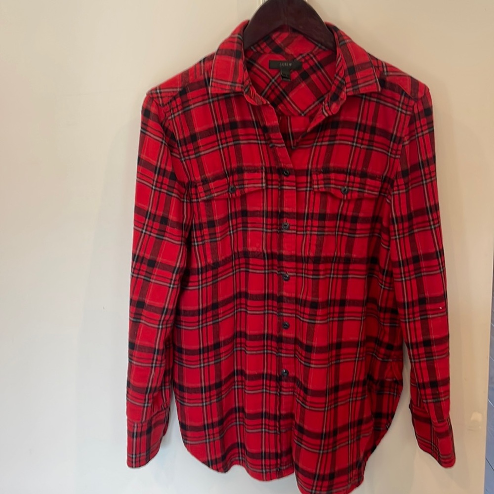 J Crew long sleeve flannel blouse